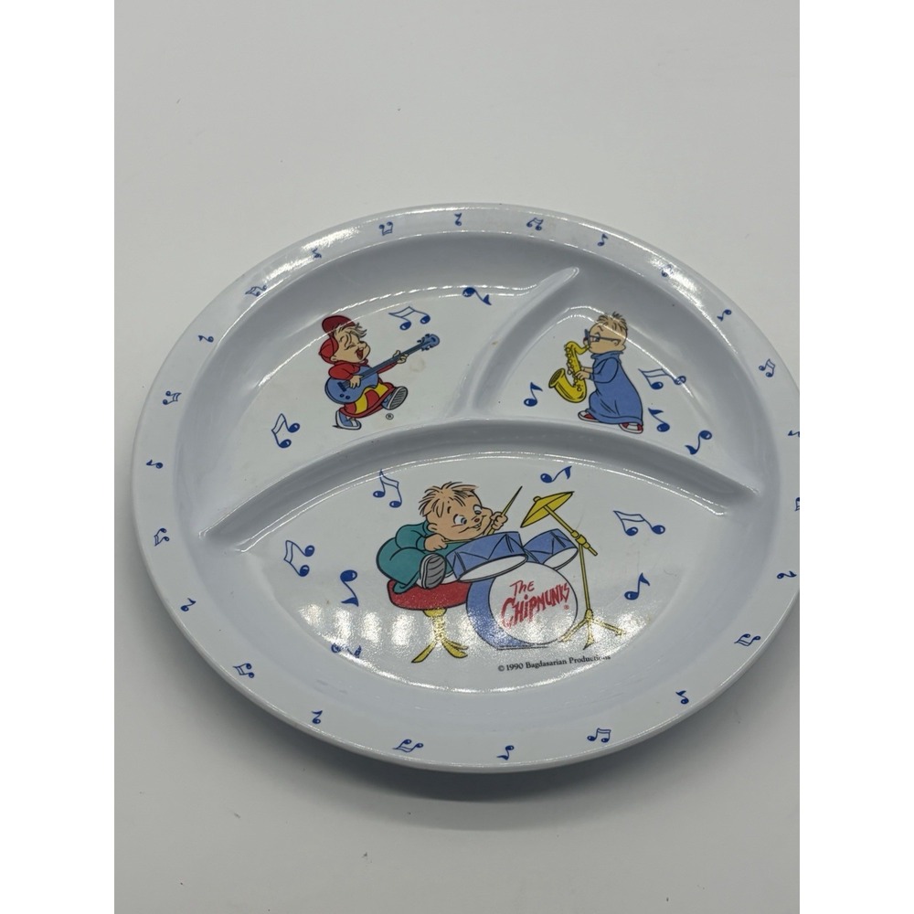 Vintage 1990 Melamine Ware Chipmunks Divided Plate